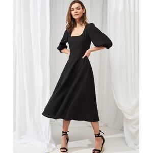 Linen Handmde Studio Linen puff sleeve dress AURORA Dress Size 10